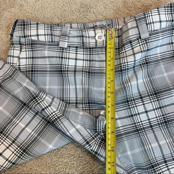 NIKE golf Gray white black plaid check Bermuda shorts Sz 6 - Picture 6 of 10